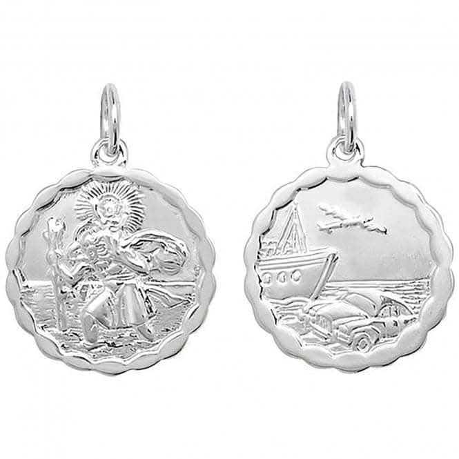 Acotis Silver Pendant St Christopher Double-Sided G6780