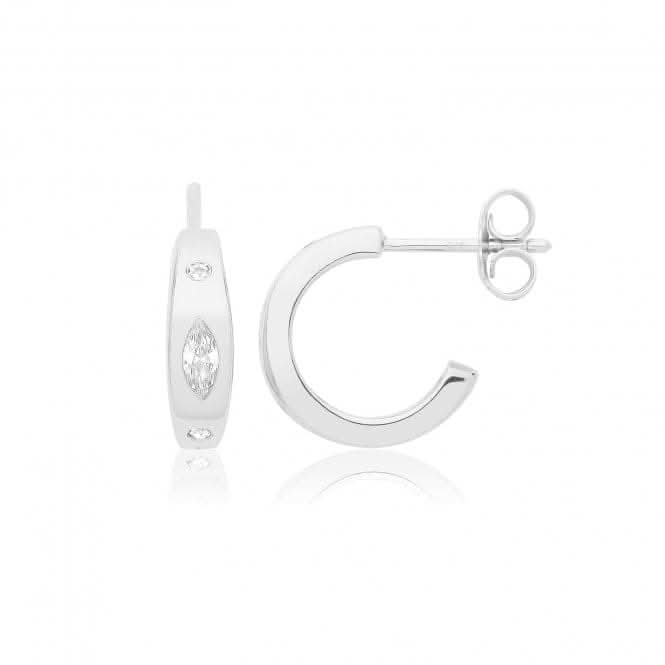 Acotis Silver Hoop Earrings Triple Plated G51361
