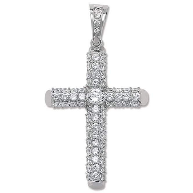 Acotis Silver 925 Cross With Zirconia Accents Pendant G6234