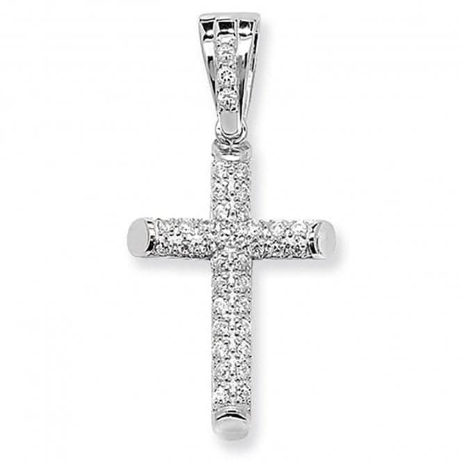 Acotis Silver Pendant Zirconia-Encrusted Cross G6597