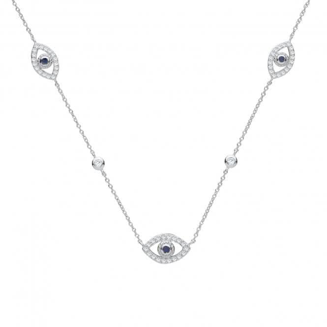 Acotis Silver Necklace Zirconia Evil Eye G3362