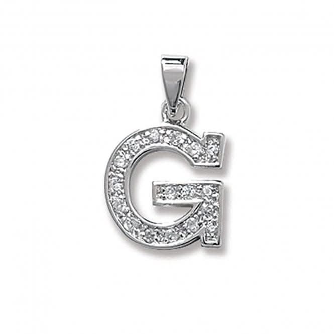 Acotis Silver Pendant Initial with Zirconia Detail G6124/G