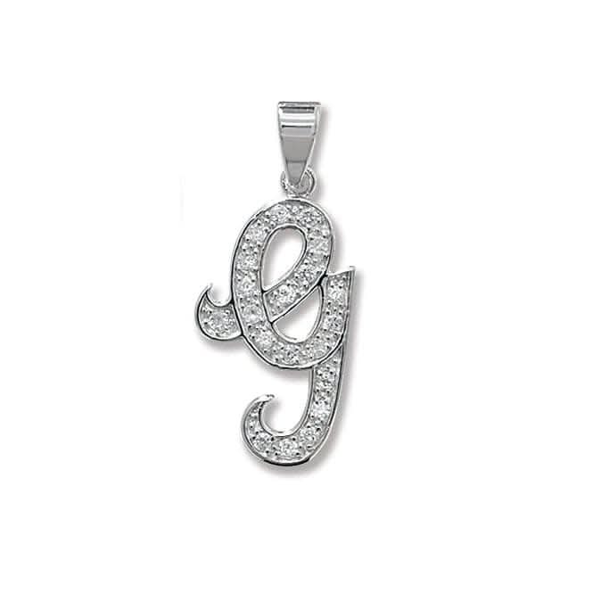 Acotis Silver Pendant Zirconia Initial G6128/G