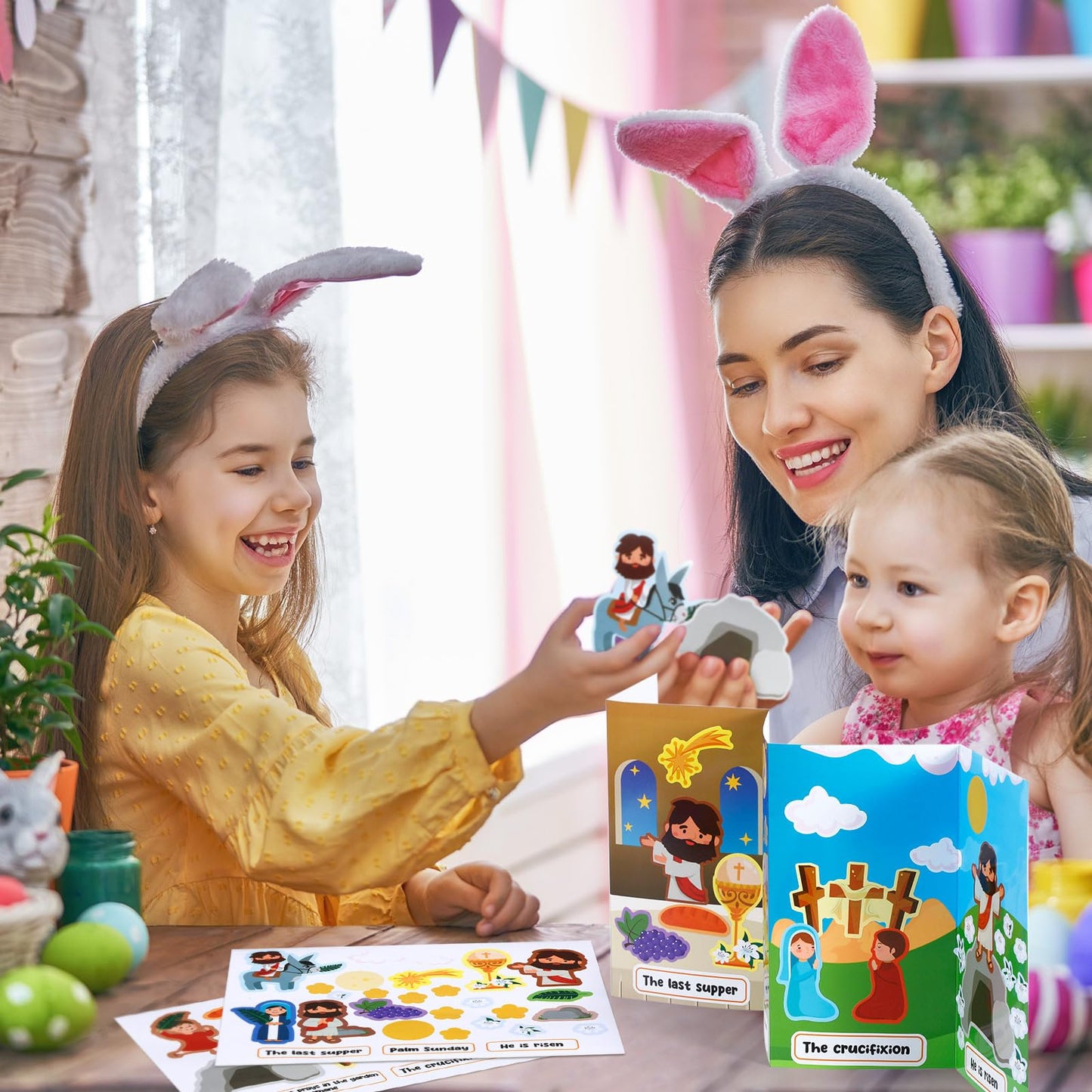 Sinload 24 Sets Holy Week Easter Sticker Kit – Resurrection Scenes for DIY Crafts & Classroom Decor