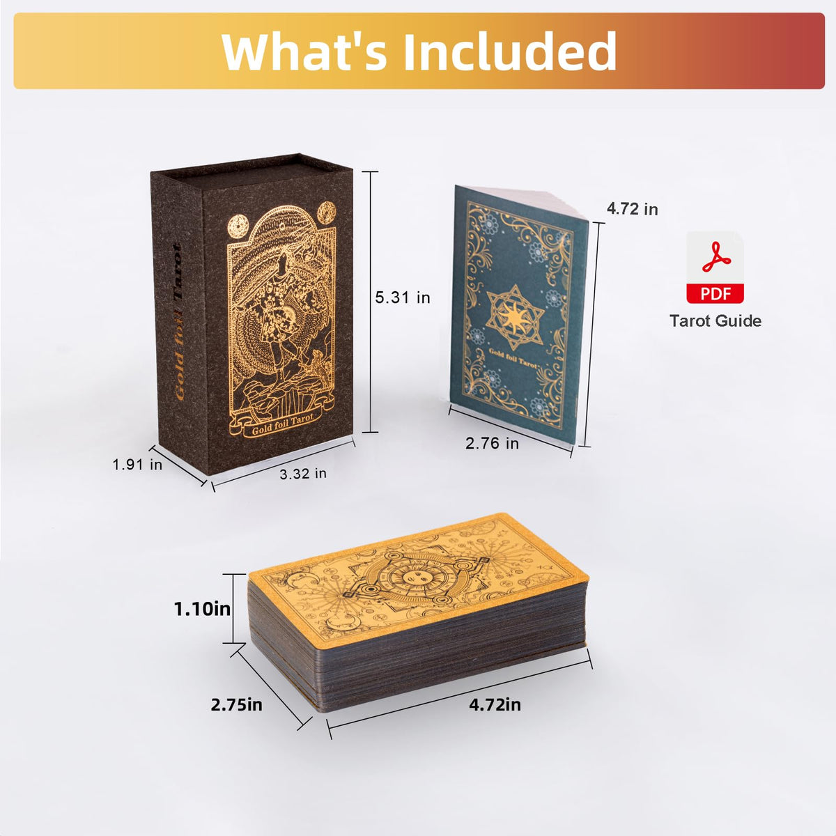 SIOKUY Tarot Cards Deck – Luxury Classic Art, Gold Foil, Waterproof 78-Card Set