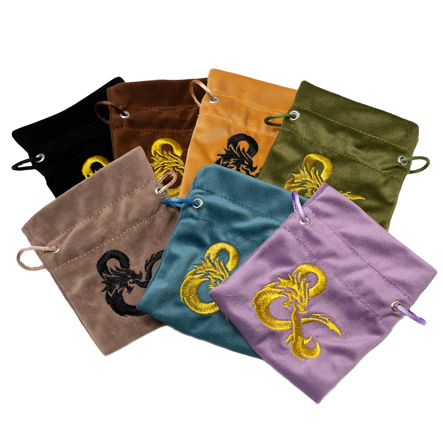 Sirius Dice Acererak's Treasure Packs: Gold Edition | 7-Piece Dice Set, Ability Coin, Embroidered D&D Bag