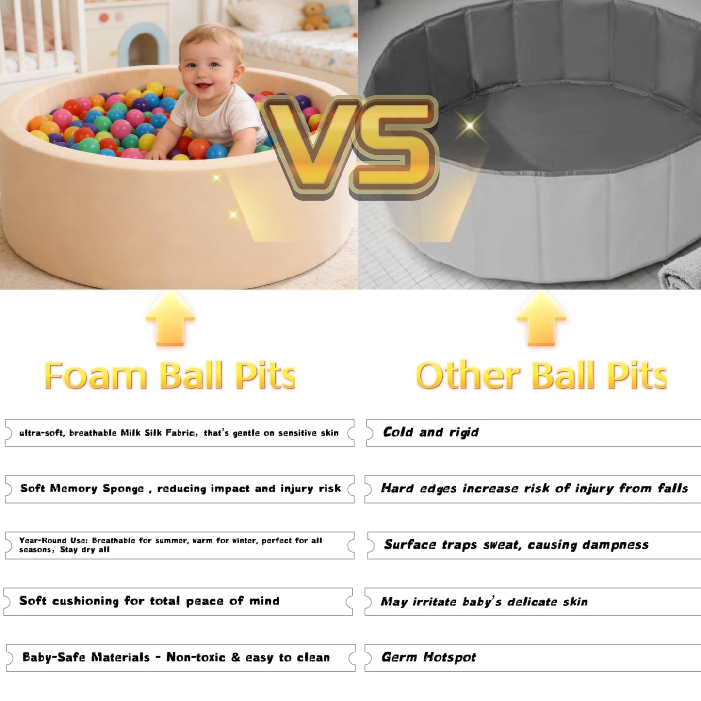 SIUUHOVS Foam Baby Ball Pit 35.4 x 11.8 in – Mocha, Memory Foam Core, Milk Silk Cover