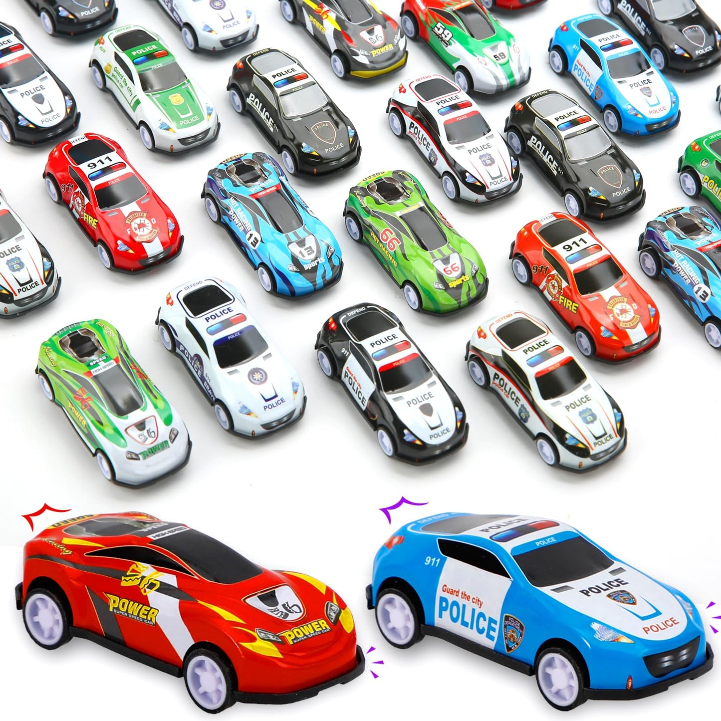 Siwarm 28 Pcs Pull Back Cars Toys for Kids – Mini Racing Cars, Party Favors, Classroom Prizes, Stocking Stuffers