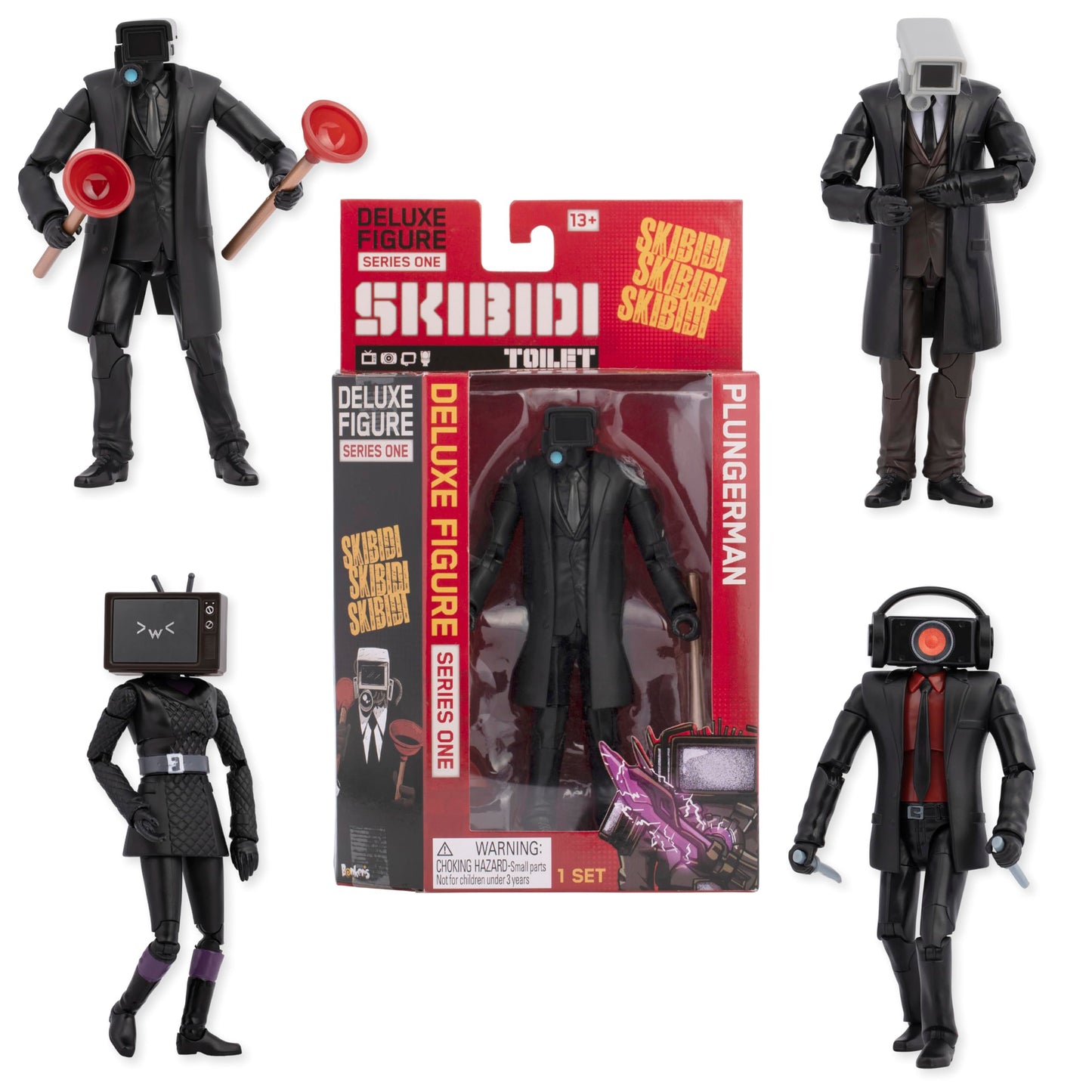 SKIBIDI Toilet Deluxe 6-Inch Figure Collector Pack of 4 – Officially Licensed Merch