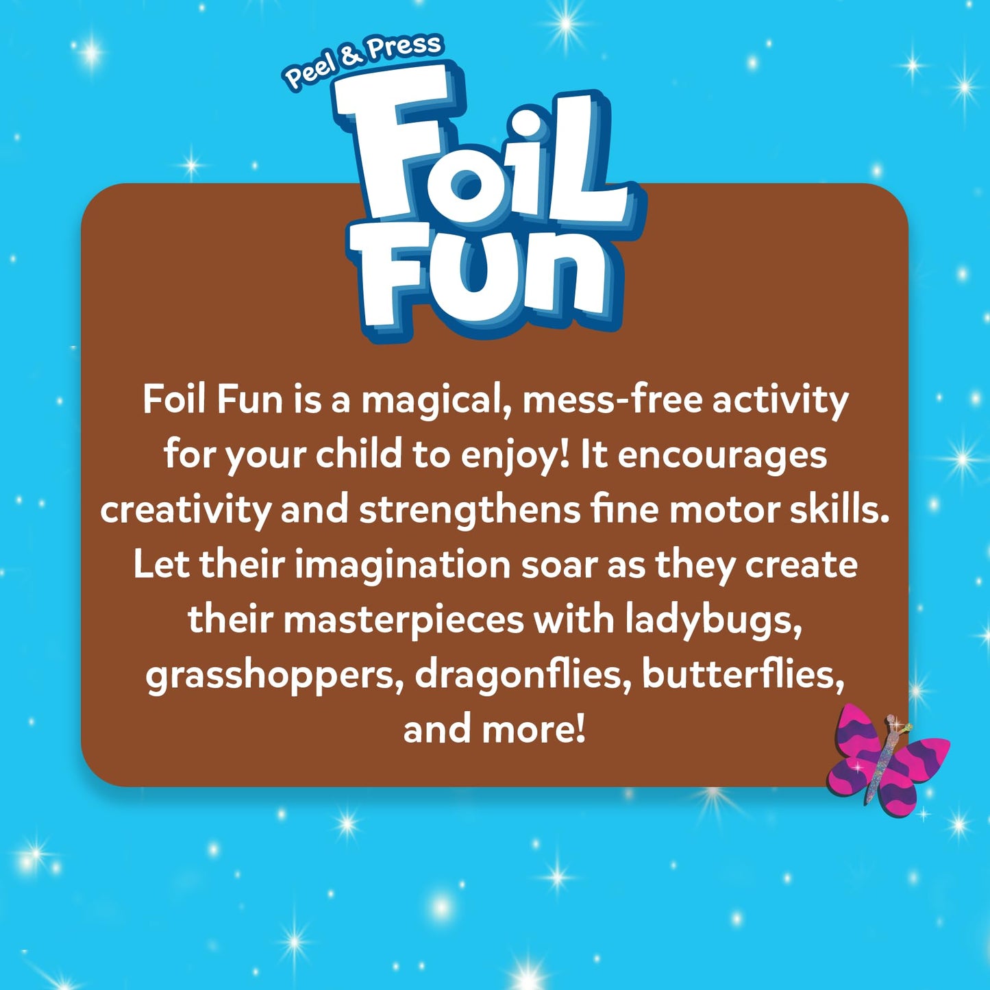 Skillmatics Foil Fun: Bugs & Butterflies Mess-Free Craft Kit for Kids