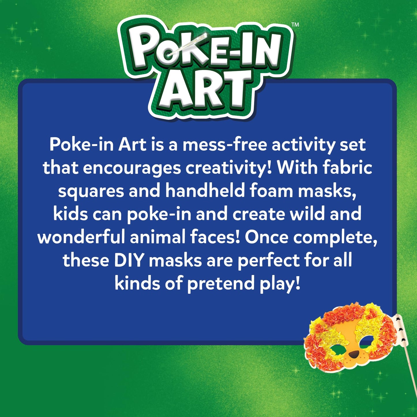 Skillmatics Poke-in Art Animal Masks – Mess-Free DIY Wood Craft Kit for Kids Ages 4-9