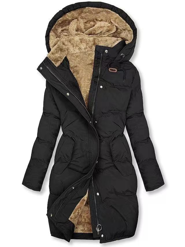 Pocket Coat With Fluffy Collar