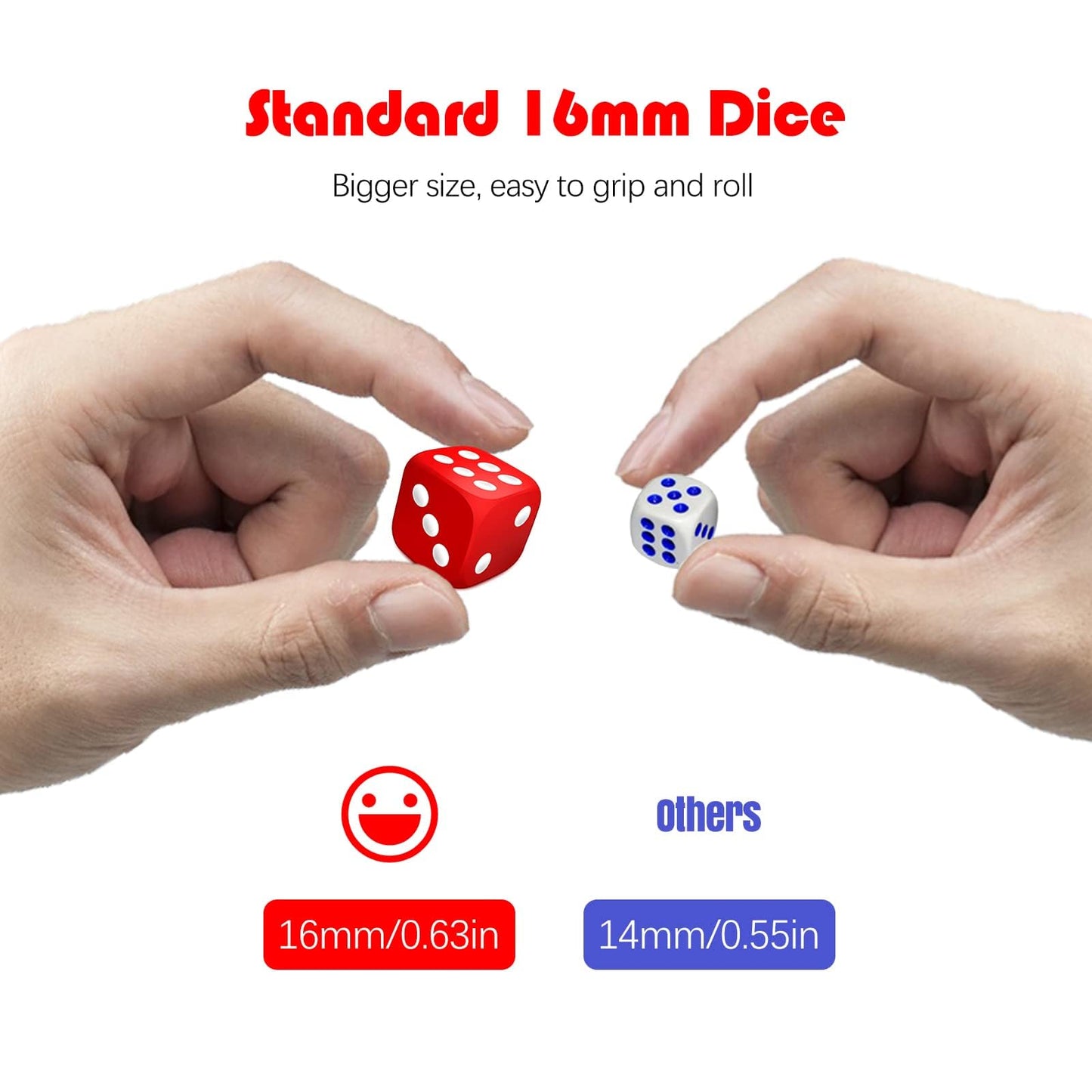 SLAKOZYT 6-Sided Dice Set – 100 Pieces, 10 Colors, 16mm Acrylic Dice for D&D, MTG, RPG