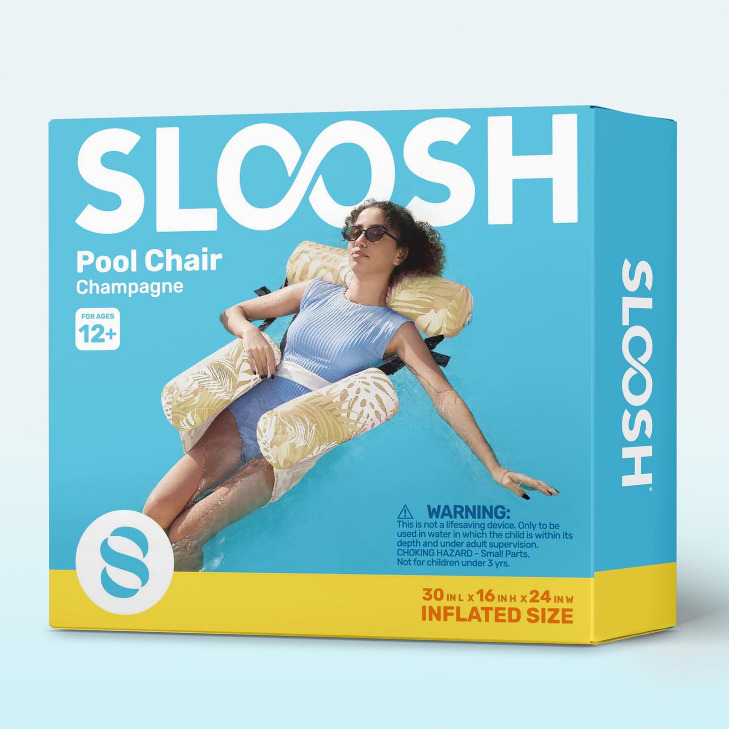 Sloosh Convertible Tropical Hammock Chair – Champagne Leaves Pool Float for Adults