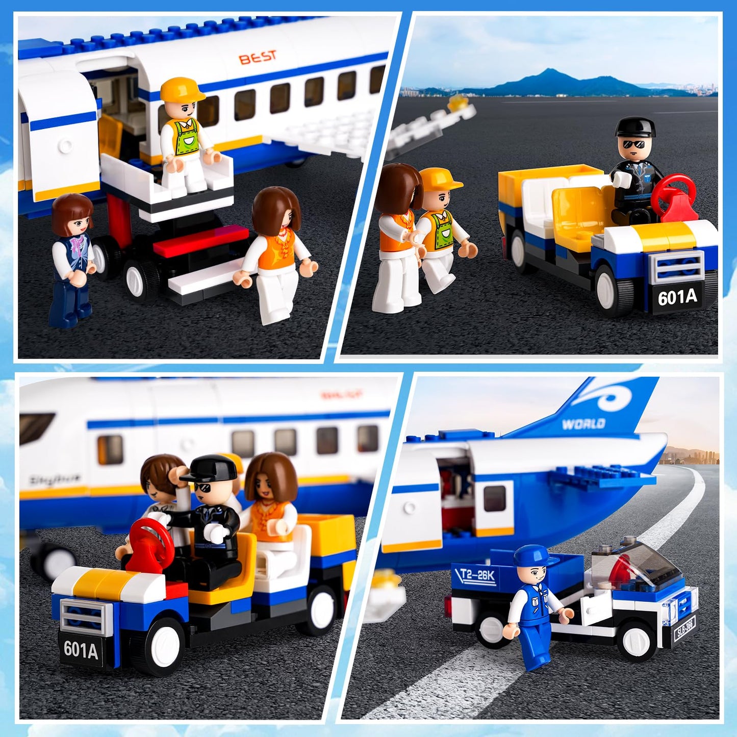 Sluban City Passenger Airplane Building Set – STEM Airport Playset for Kids 6+