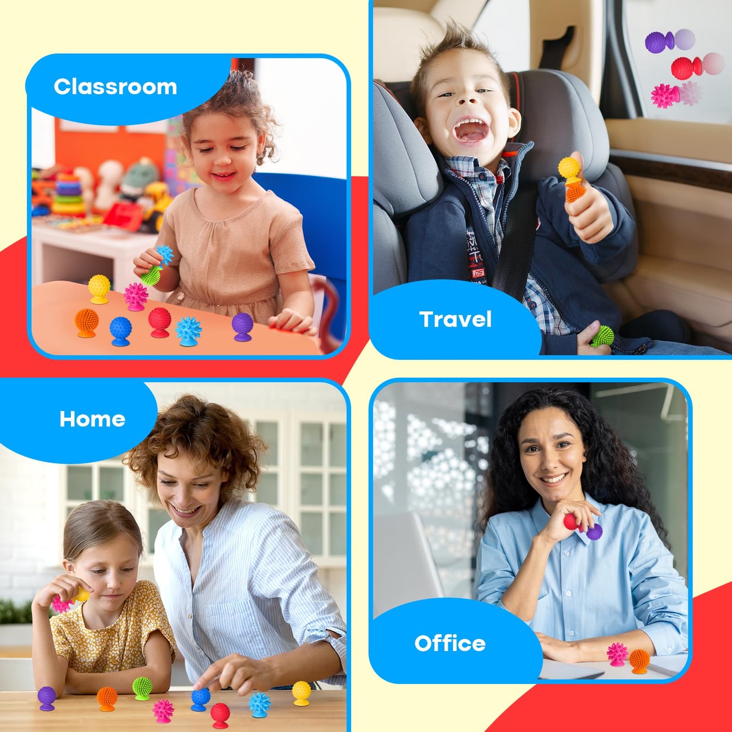 Small Fish: 8-Pack Textured Suction Cup Fidget Toys for Sensory Play