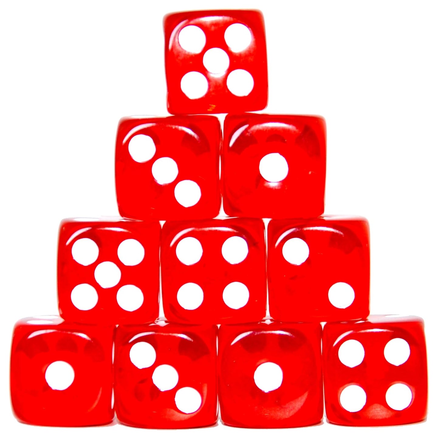 SmartDealsPro 10-Pack D6 Dice 16mm Red Translucent – DND MTG RPG Tabletop