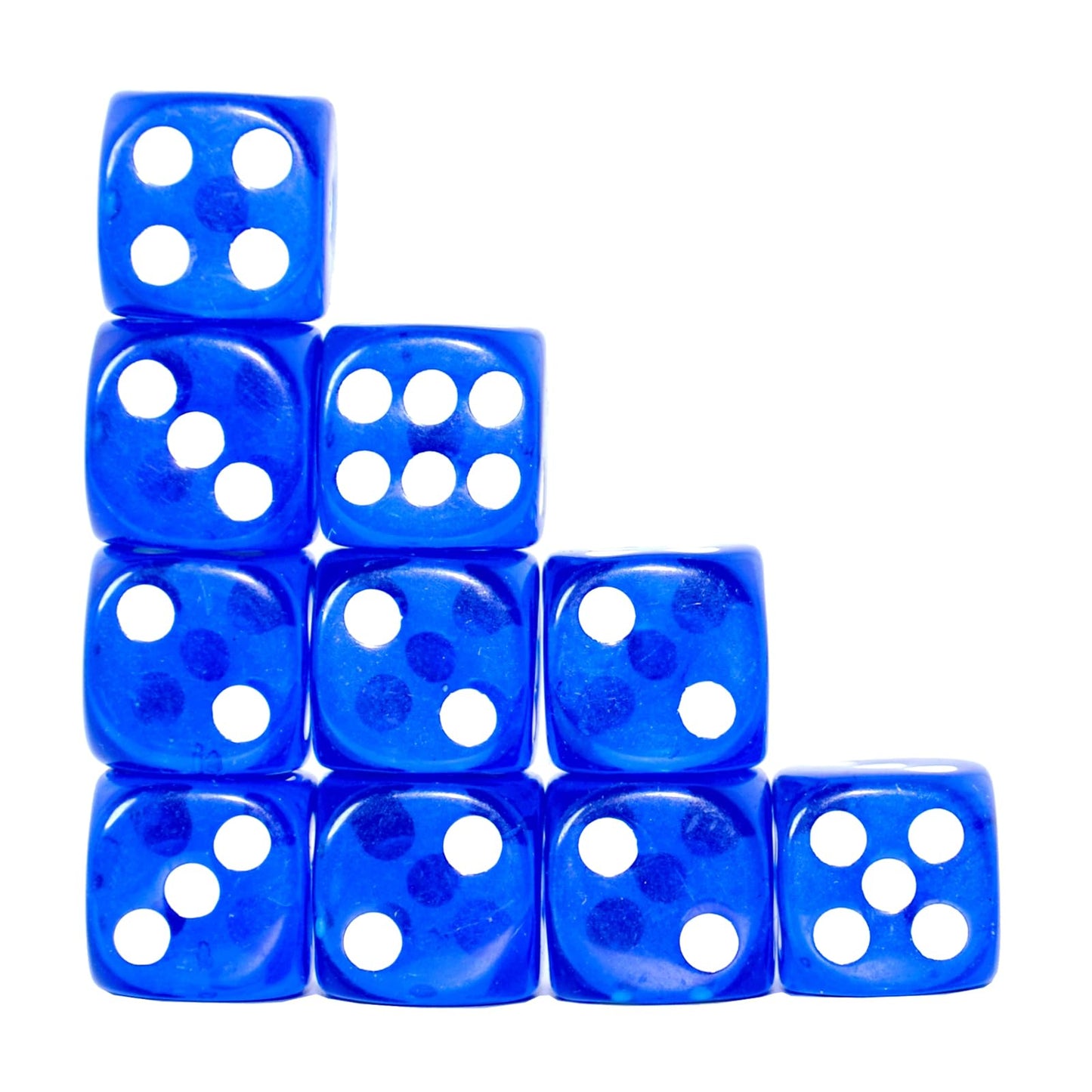 SmartDealsPro 10-Pack D6 Dice – 16mm Blue Translucent | DND RPG MTG