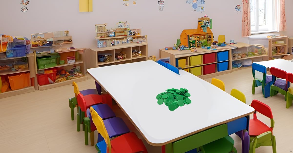 Smartdealspro 100-Piece 25mm Plastic Learning Counters – Green