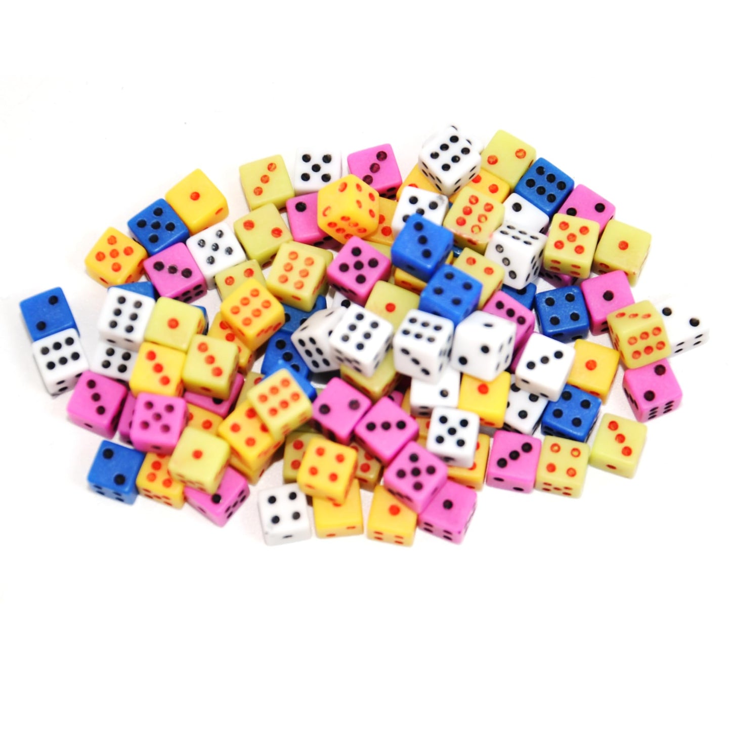 SmartDealsPro 100 Assorted 1/5in 5mm D6 Mini Dice Set – Tiny ABS Dice for Games