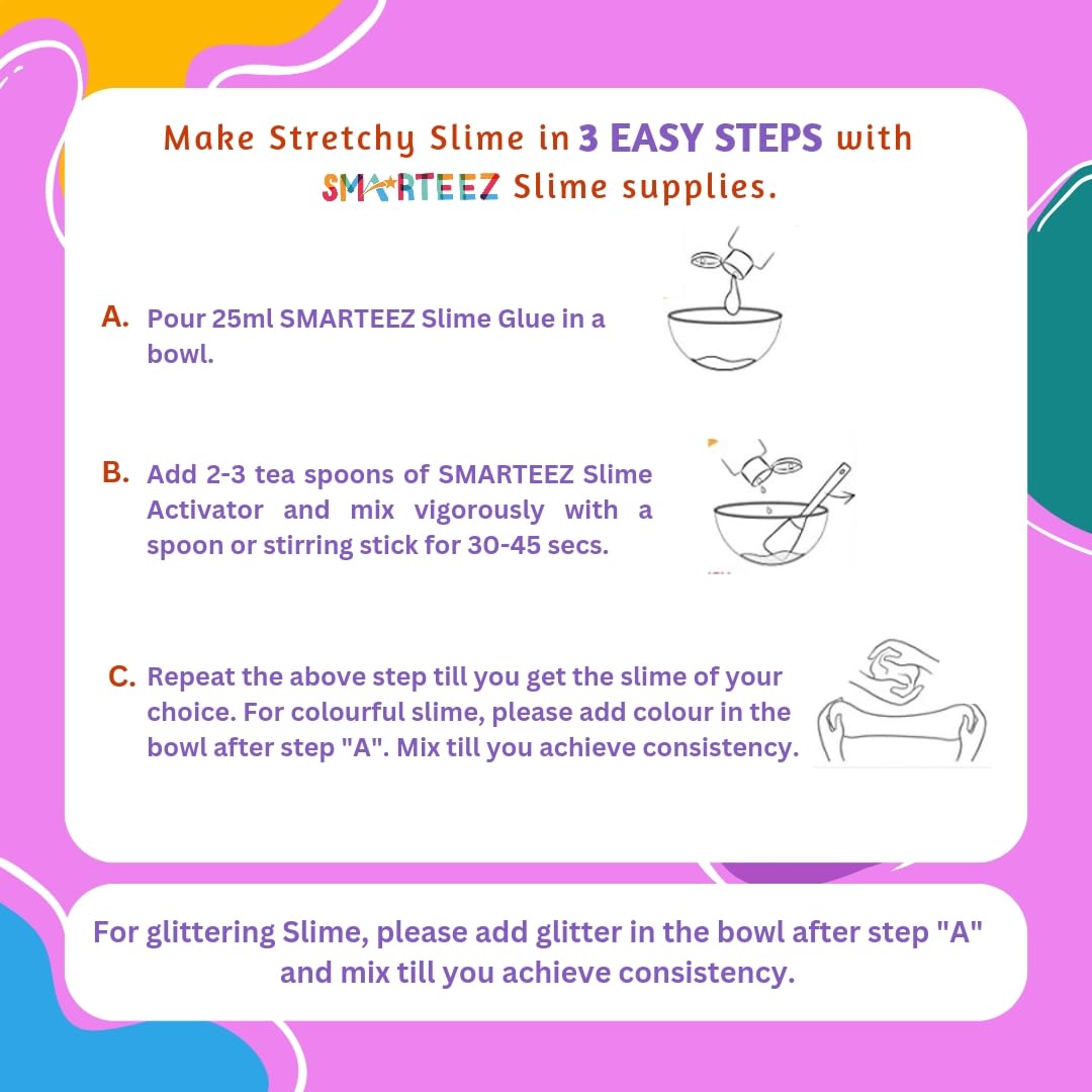 SMARTEEZ Slime Activator — Triple Output, Non-Toxic & Washable (5+ lbs)