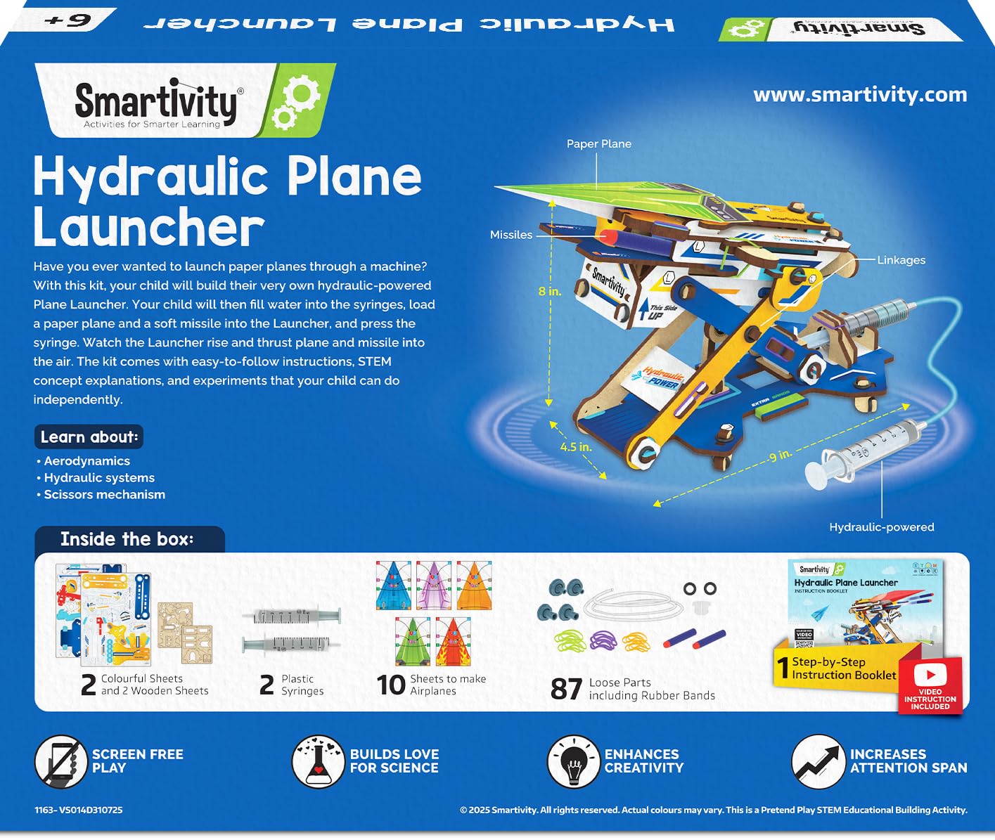 Smartivity DIY 2in1 Hydraulic Paper Airplanes & Darts Launcher — STEM Toy for Kids Ages 6–14