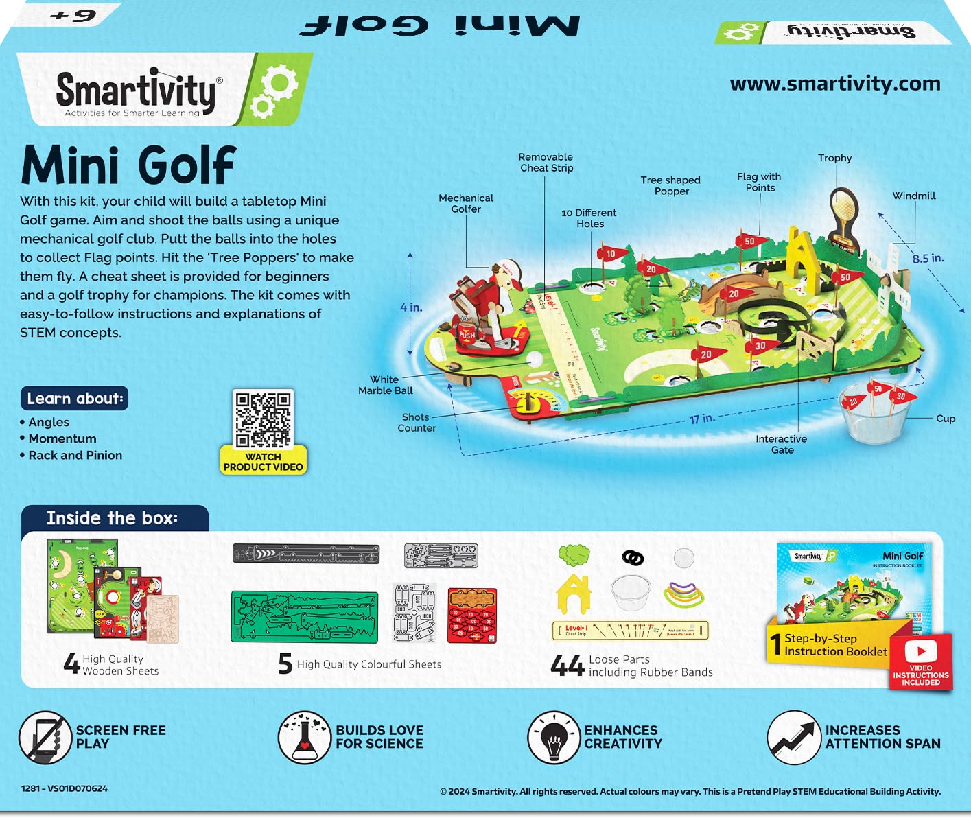 Smartivity Mini Golf Table Top Game for Kids 6-12 | DIY STEM Toy