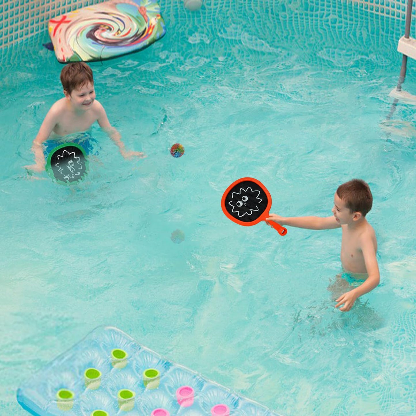Smartwo Portable Paddles & Bouncy Balls Set – Indoor Outdoor Family Fun, Beginner Friendly