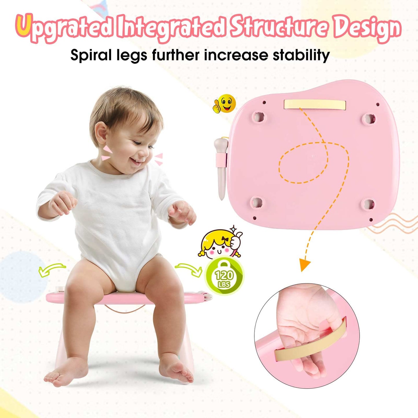 Smasiagon Magnetic Drawing Board for Kids – Portable Pink Doodle Pad for Toddlers