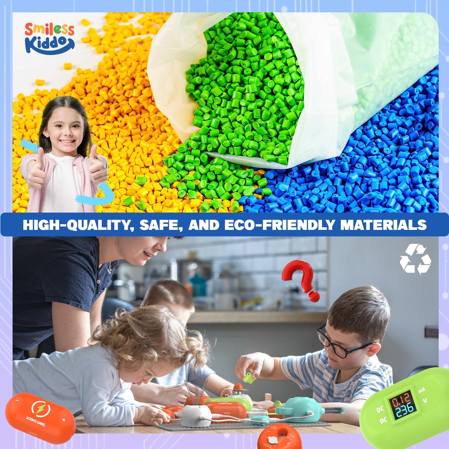SMILESSKIDDO Science Kits for Kids – 420+ Projects, 35 Circuit Parts, STEM Electronics Kit