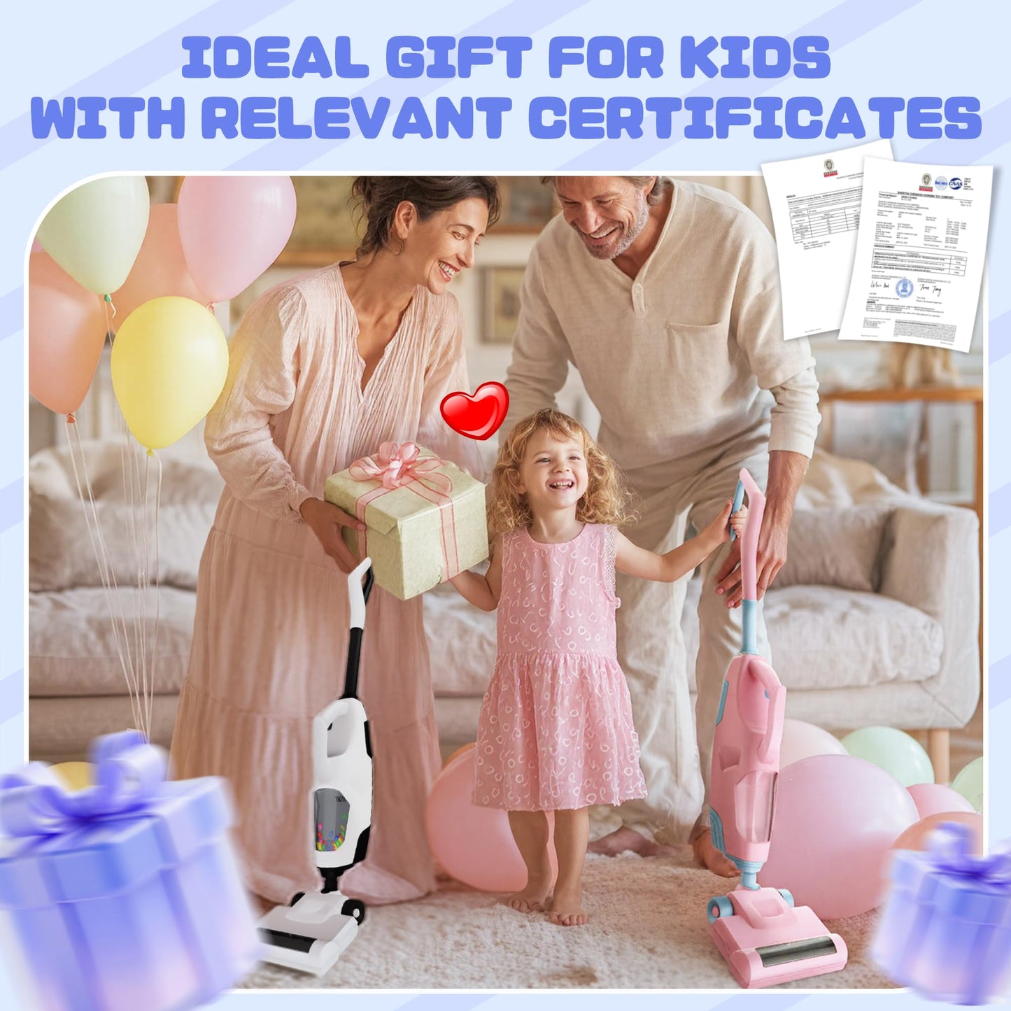 SMILESSKIDDO Kids Toy Vacuum & Piggy Bank Set – Real Working Vacuum & Save