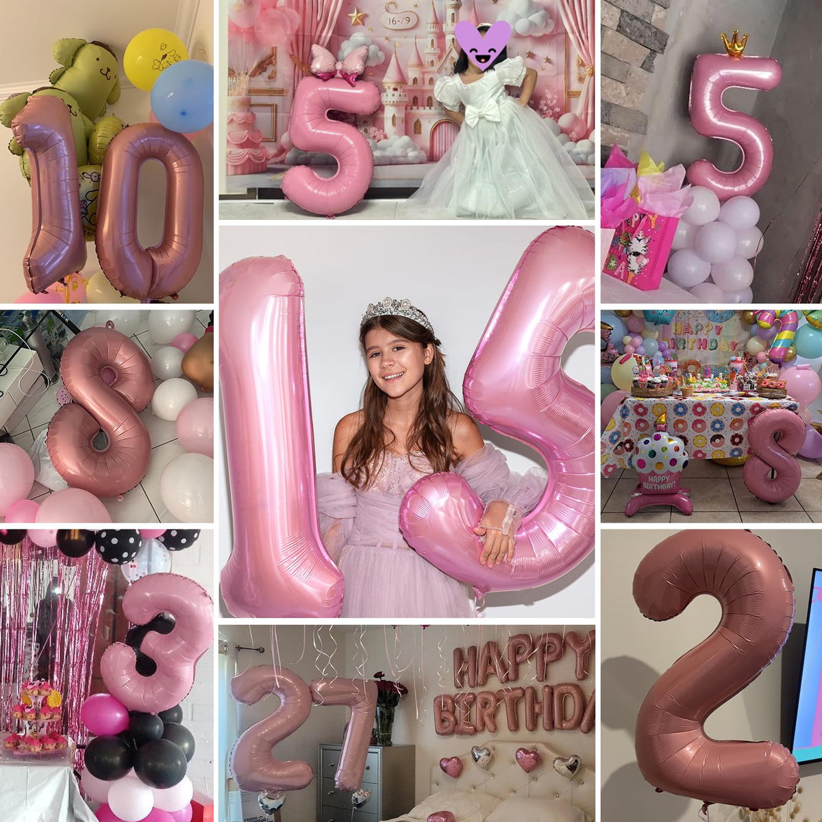 Smlpuame Pastel Pink 40-Inch Foil Number 1 Balloon – Self-Sealing Birthday & Party Decor