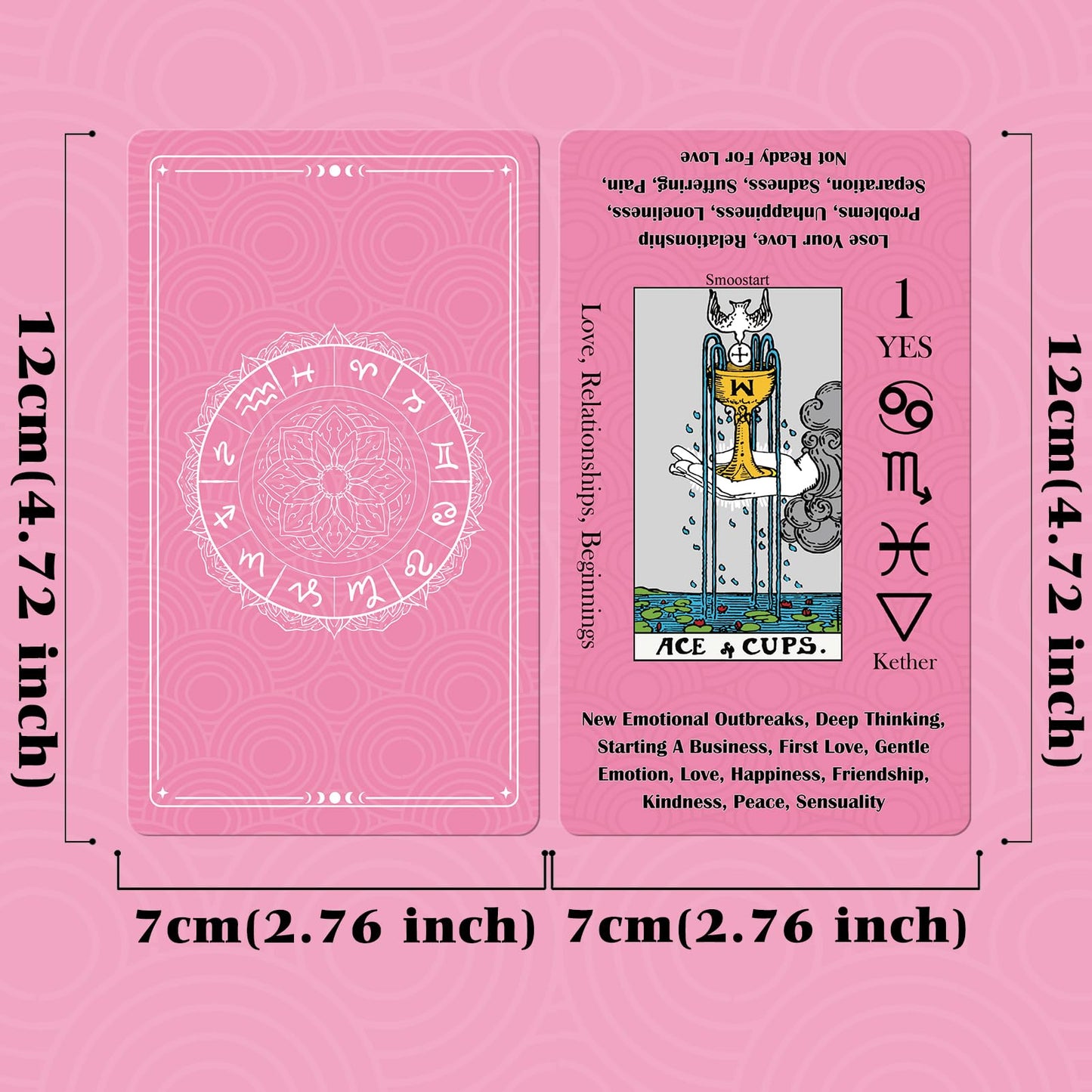 Smoostart Tarot Cards for Beginners – 450GSM Thick Cards, Velvet Storage Bag & Guide Book (78 Cards)
