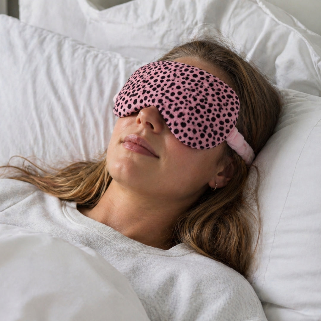 Lavender Deep Pressure Therapy Mask - Pink Dalmatian Print