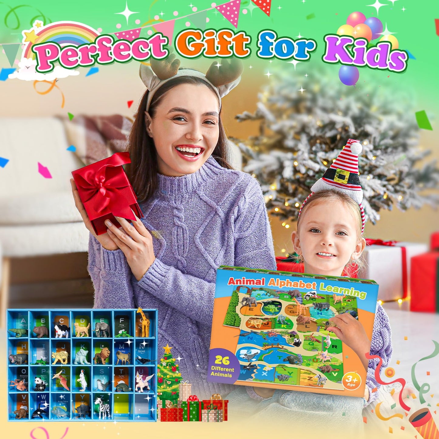 SnapGlowz Farm Animal Toys – 26-Piece Alphabet & Sensory Learning Set for Toddlers