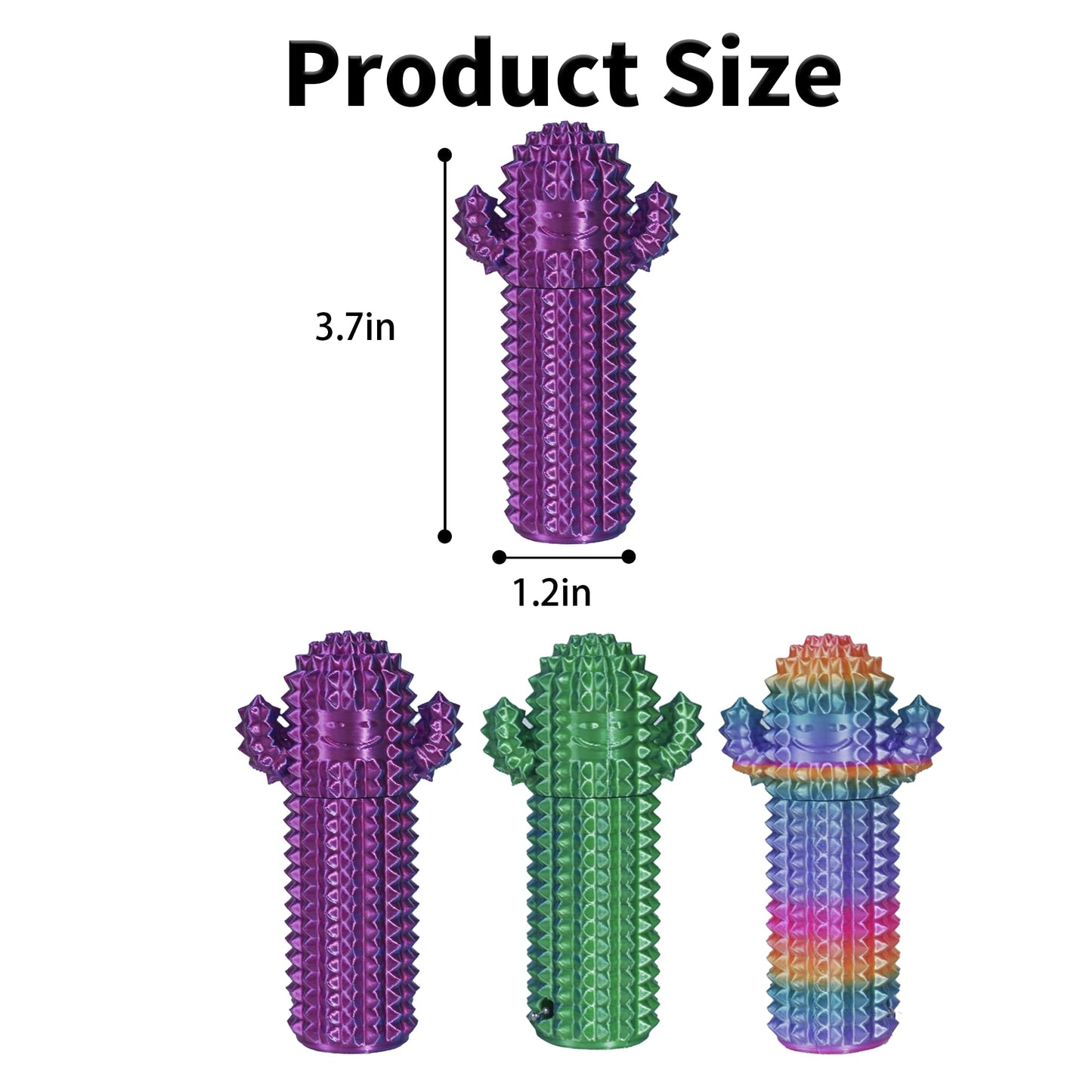 SnapMorph Little Ouchies Cactus Fidget Toy - Spinning Spikes (2pc) Purple & Colorful
