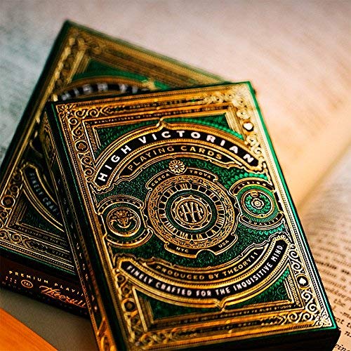 SOLOMAGIA High Victorian Playing Cards – Exquisite 3D Back, Gold & Green Foil