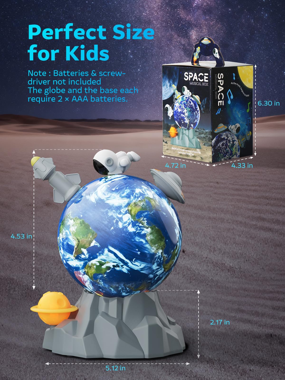 Somastung Magnetic Rotating Space Toy – 360° Spinning Rocket & Astronaut Playset