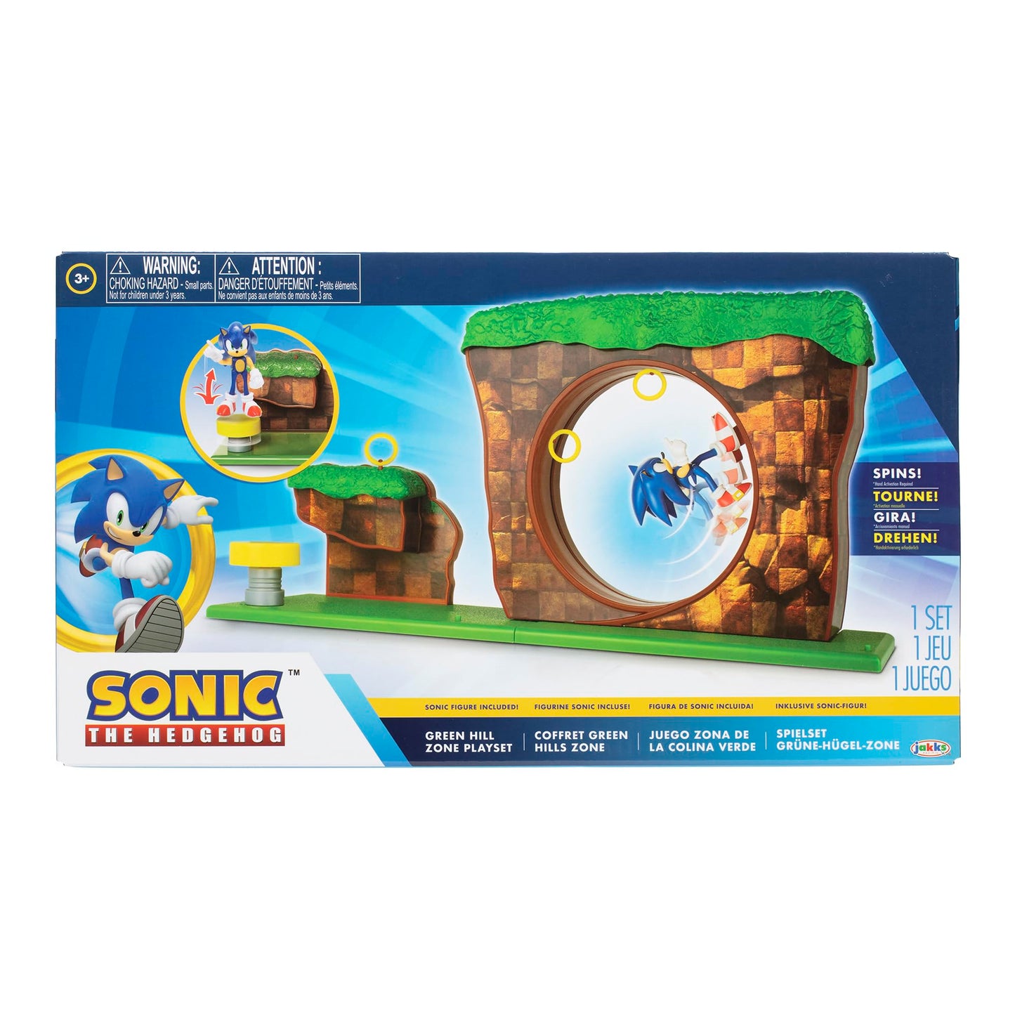 Sonic The Hedgehog Green Hill Zone Playset with 2.5-inch Sonic Action Figure