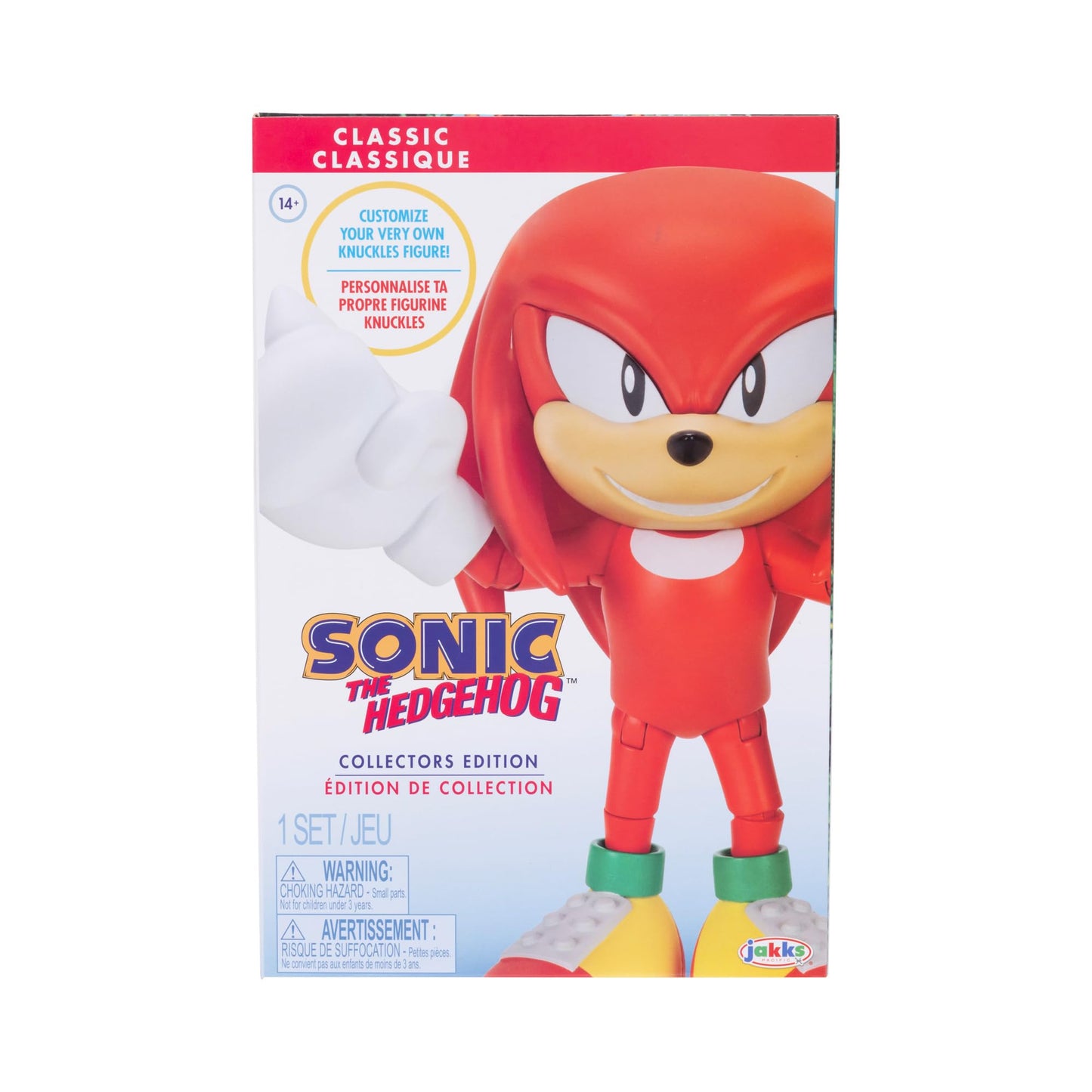 Sonic the Hedgehog 6-Inch Knuckles Figure — Customizable Expressions & Holographic Base | Sega Licensed