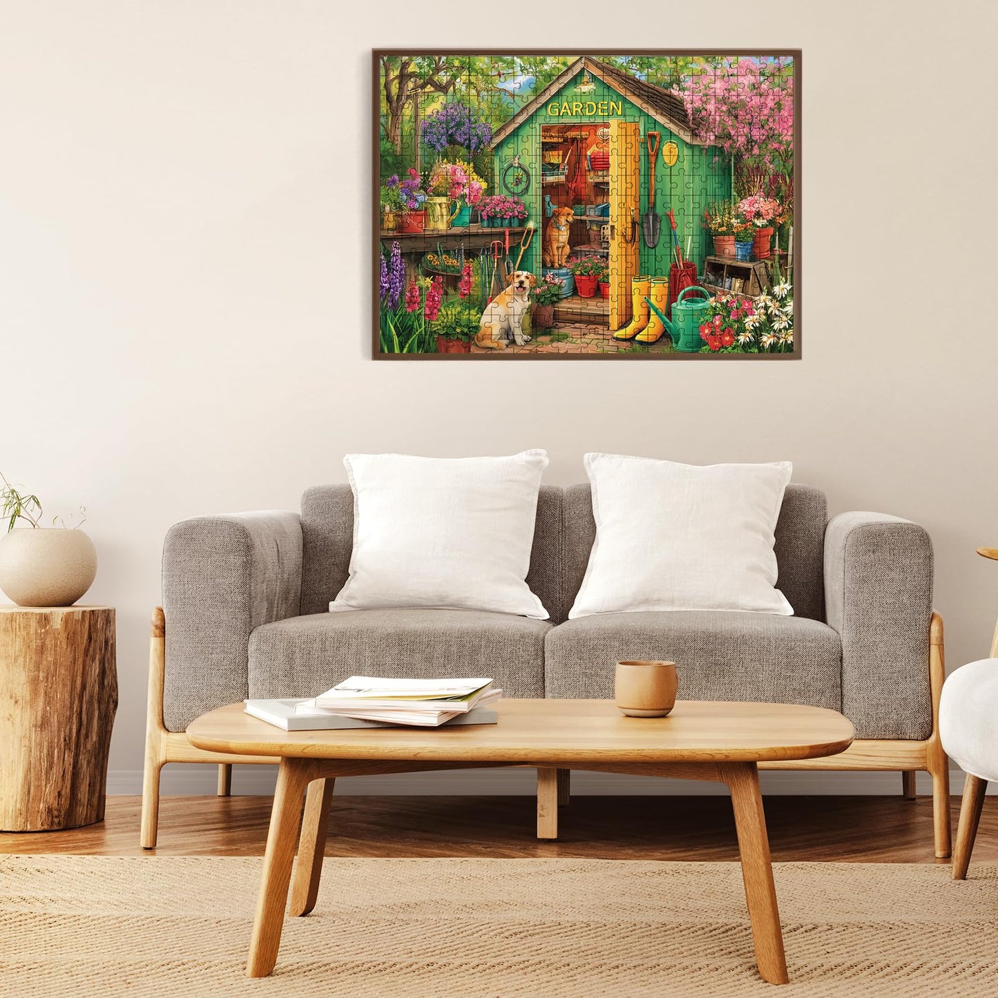 Sooluer 500-Piece Puzzle for Adults – Garden & Dog Scene (20.5 x 15 in)