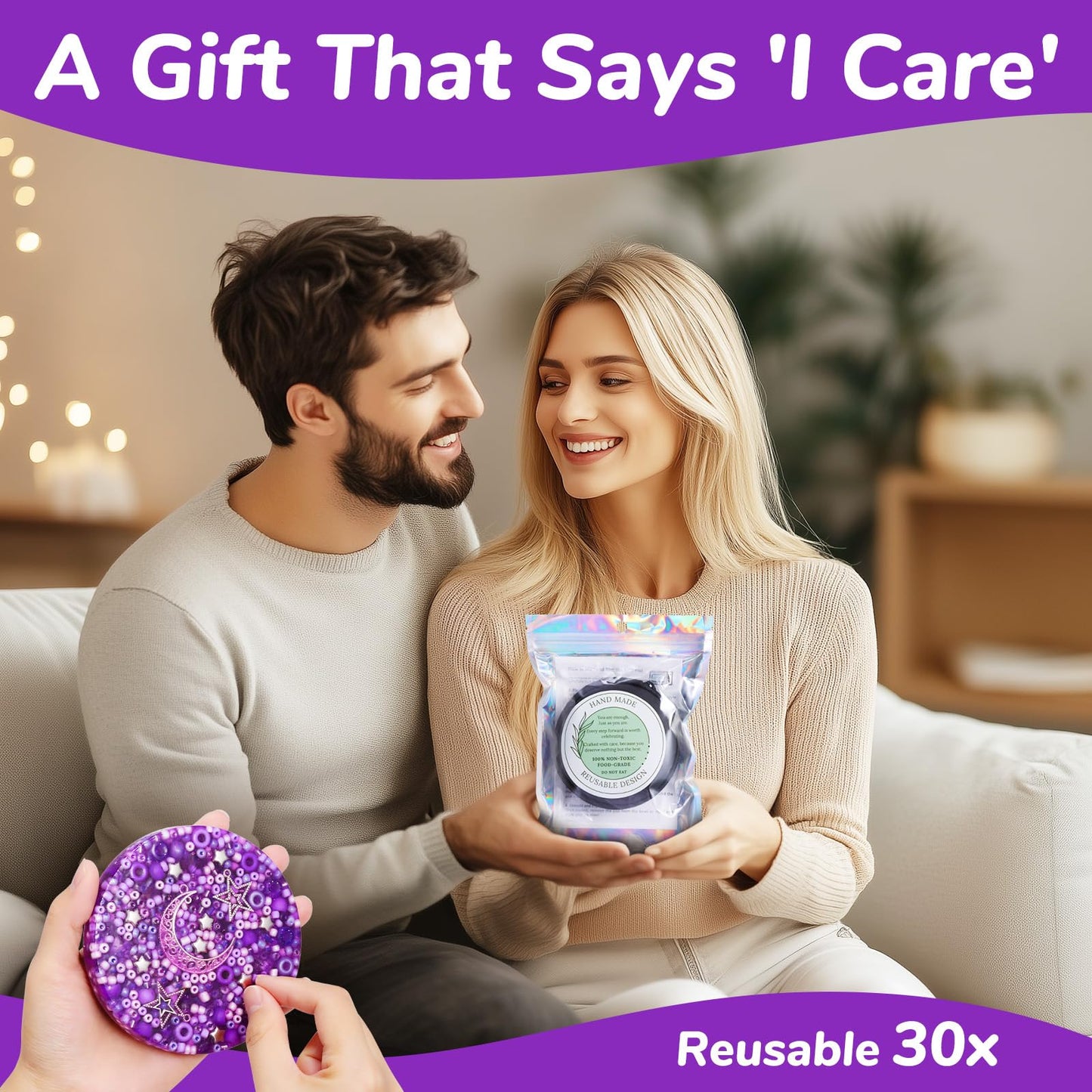 Sooppervix Reusable Picky Fidget Pad – Starry Edition for Calm, Focus & Sensory Relief