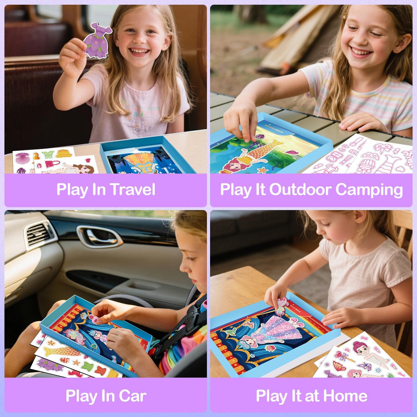 SOOVSY Magnetic Dress Up Dolls – 4 Princess Dolls & 107 Magnets with Glow Edges