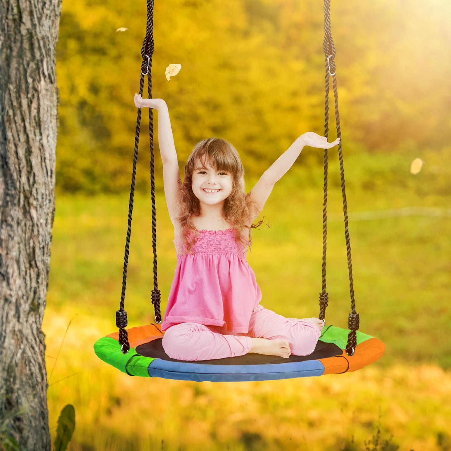 Sorbus 24in Saucer Tree Swing for Kids – 220 lb Outdoor Swing | Easy Install