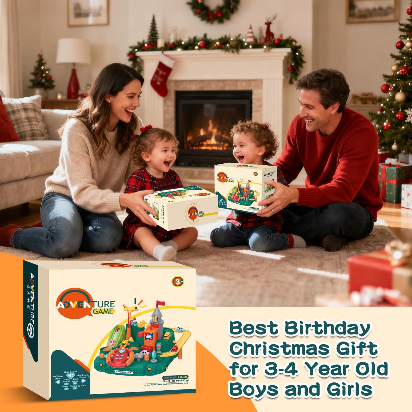 SOSUSHOE Race Car Track Toy for 3-6 Year Olds – Montessori-Inspired Fine Motor & STEM Toy