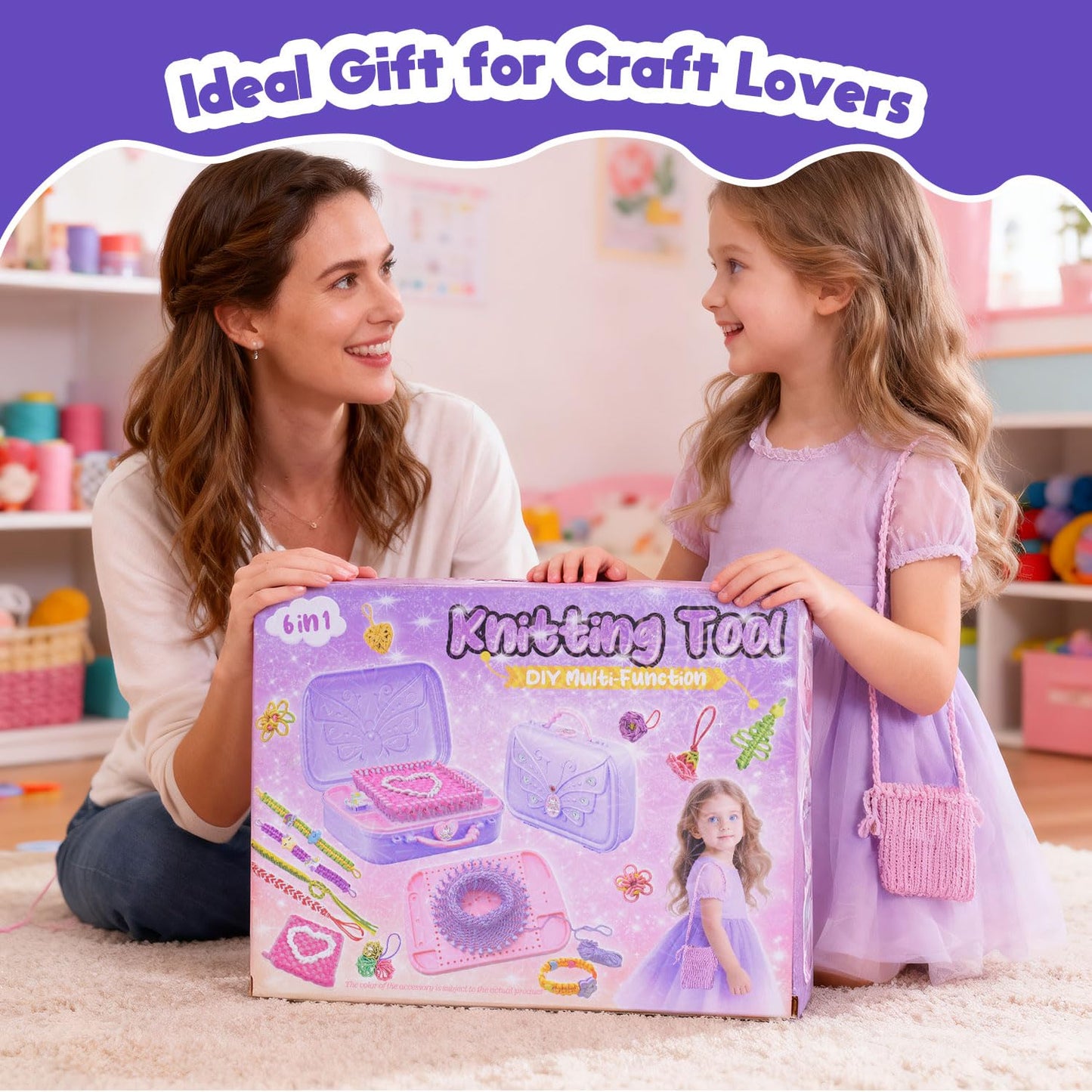 Souroyea 6-in-1 Weaving Loom Kit for Kids – Easy Craft Gift
