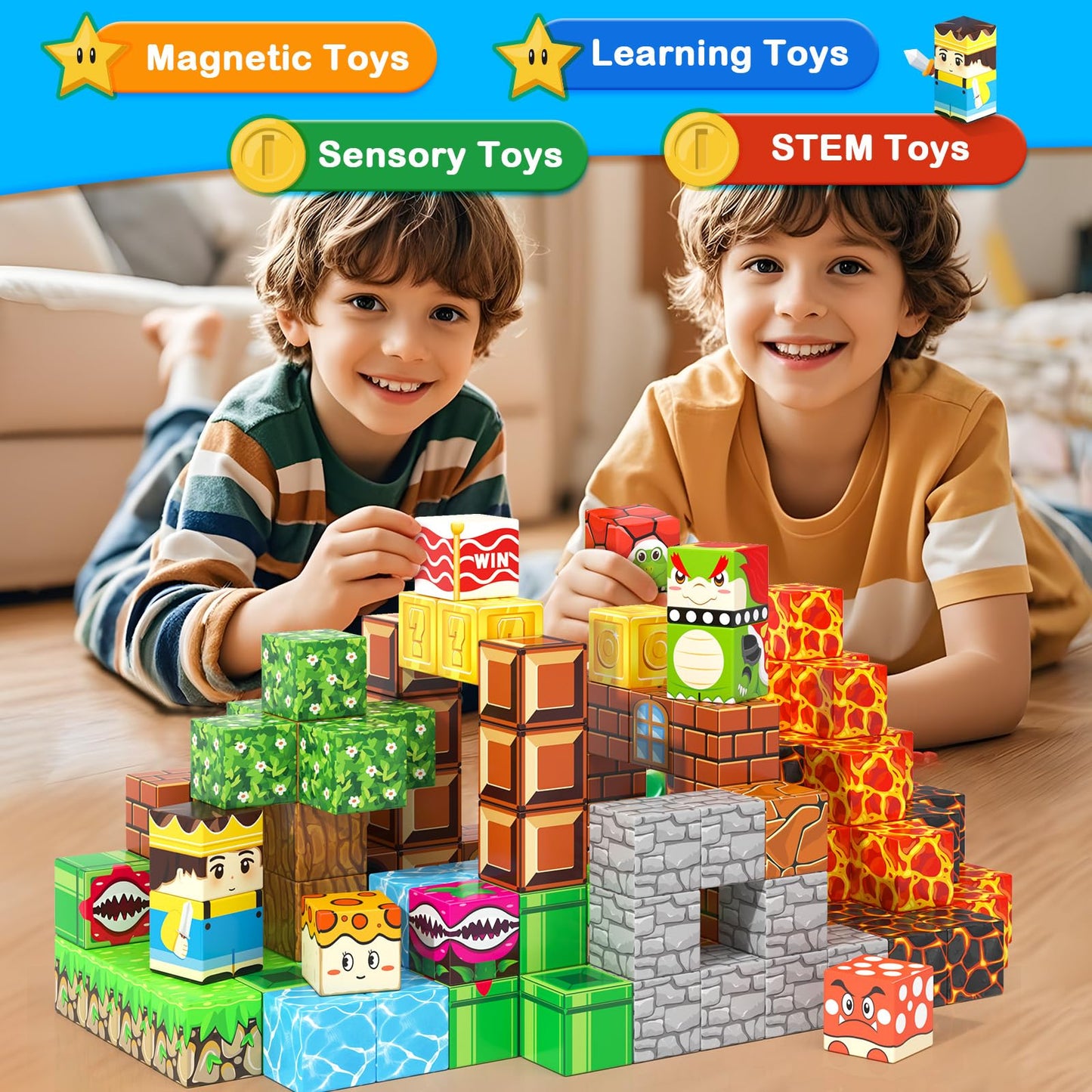 Soyee 100pcs Magnetic Blocks | STEM Building Toy for Kids 3+