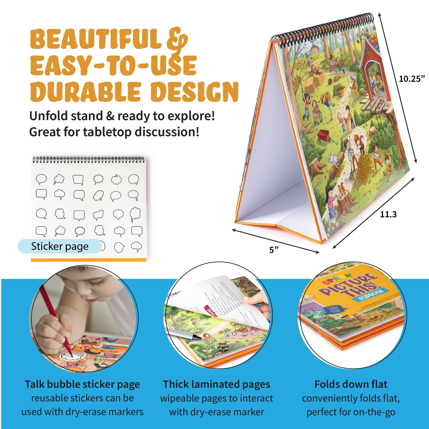 SPARK INNOVATIONS Picture Book & Emotion Cards – SEL Busy Book for Storytelling and Speech Therapy