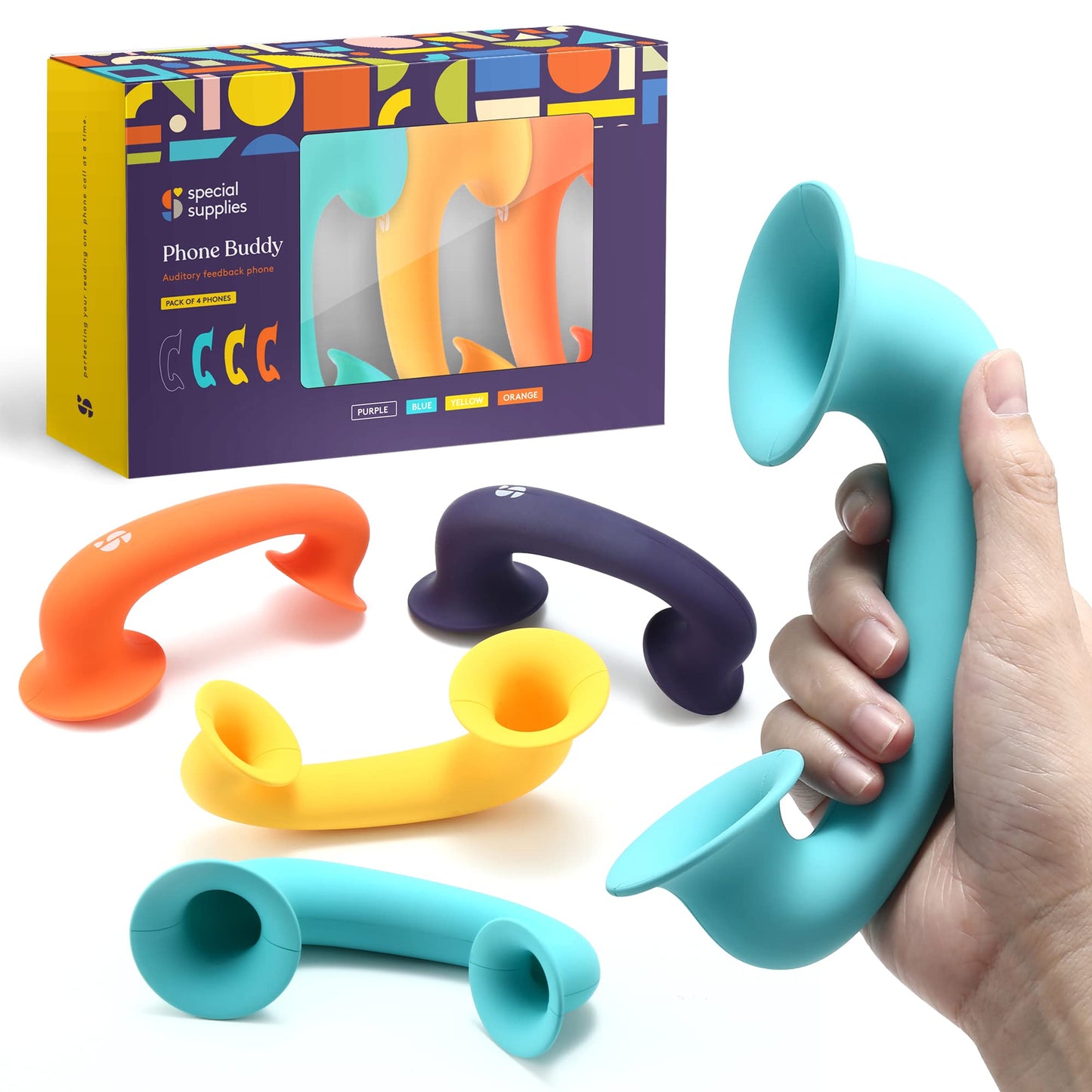 Special Supplies Phone Buddy Auditory Feedback Reading Phones – 4 Pack for Classroom & Home Reading Fluency