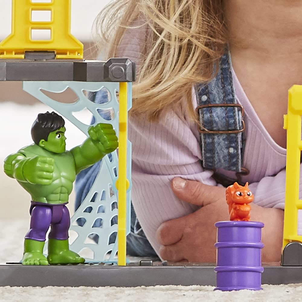 Spidey and His Amazing Friends Hulk’s Smash Yard Playset – Topple Tower & Smash Wall (Ages 3+)